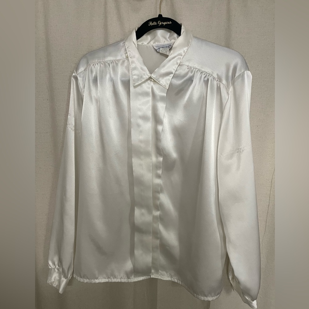 Collared white sheer shirt